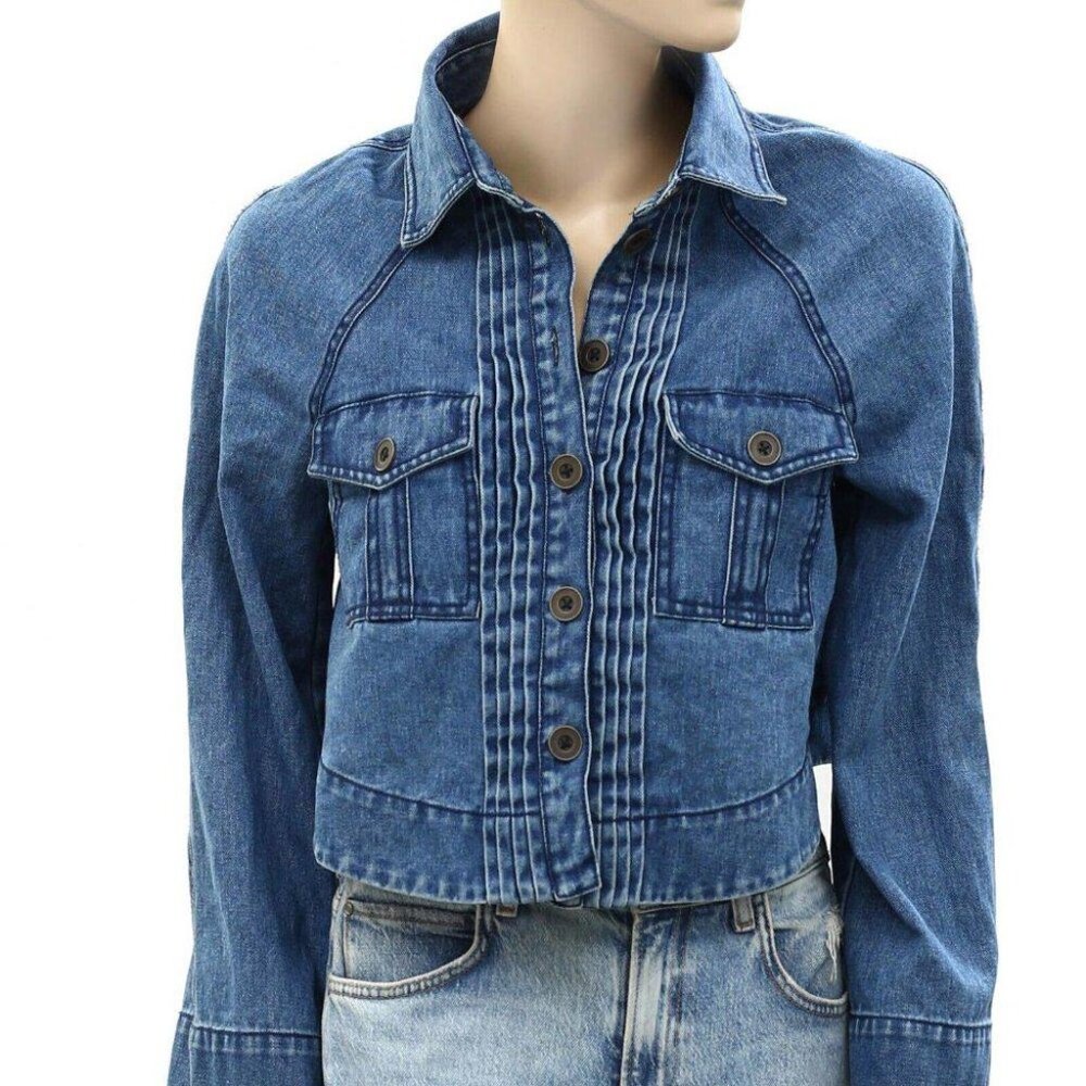 Merlette Verne Buttondown Denim Jacket Top Swing … - image 7